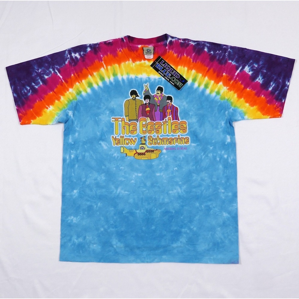 VTG NOS Liquid Blue The Beatles Yellow Submarine Tie-Dye T-Shirt XL ~ 2005 NWT‎ - Picture 2 of 13